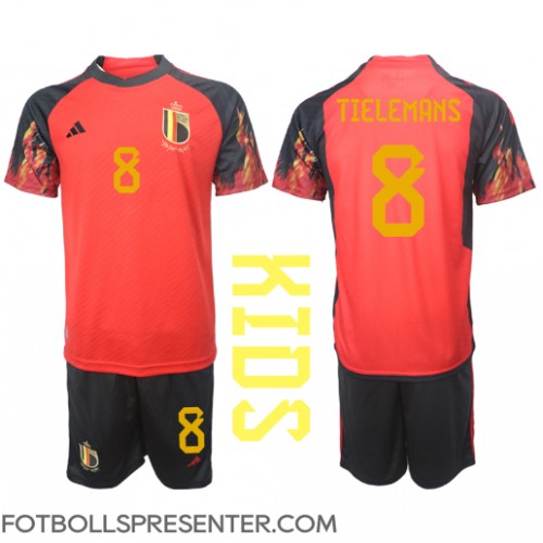 Belgien Youri Tielemans #8 Hemmatröja Barn VM 2022 Kortärmad (+ korta byxor)